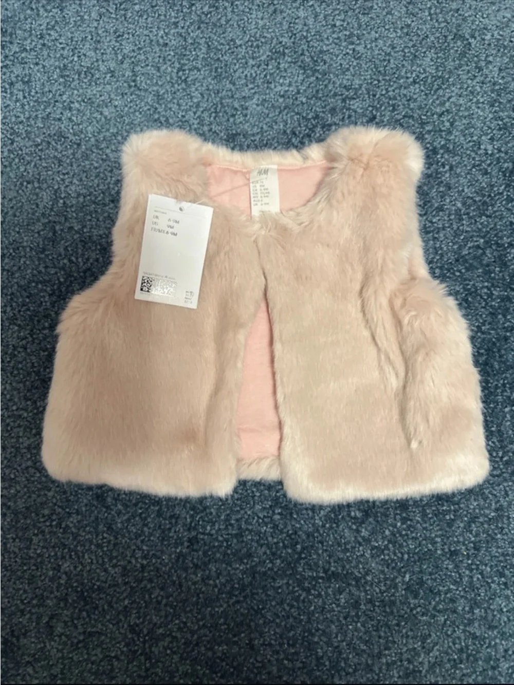 H&M Light Pink Faux Fur Kids Vest